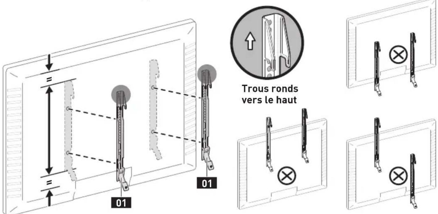 ErgoAV ERMMM901B - 2-2 Positionnez les supports du téléviseur - 1