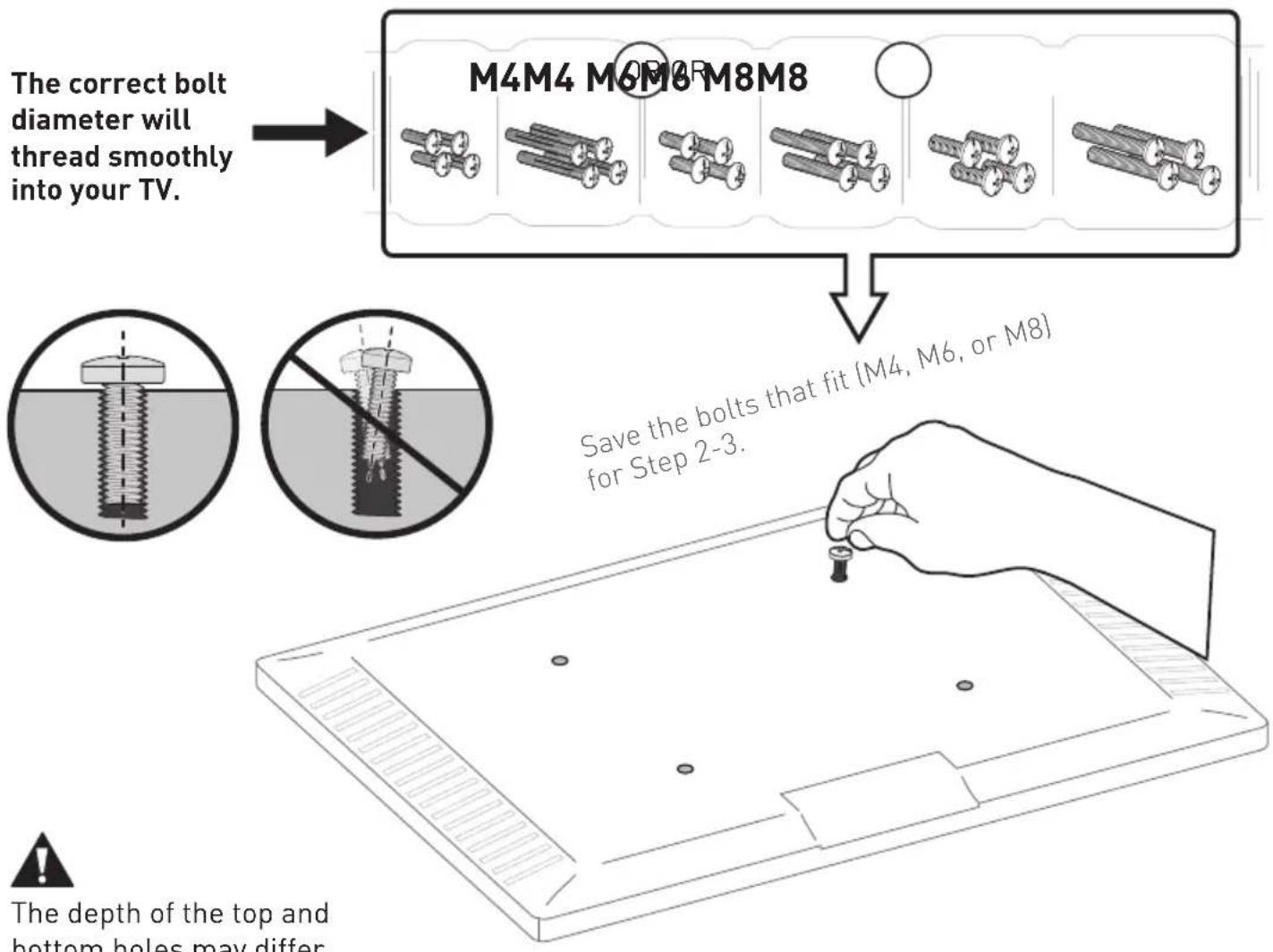 ErgoAV ERMMM901B - 2-1 Select TV Bolts - 1