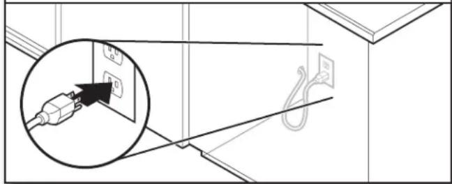 KITCHENAID KDFS424SBE - Cordon d'alimentation électrique – brancher dans une prise à trois alvéoles reliée à la terre - 1