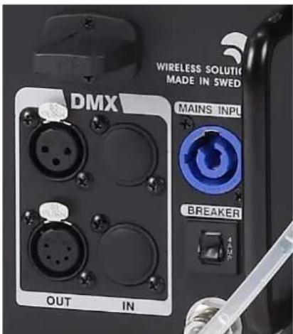 WIRELESS SOLUTION MADE IN SWED DMX MAINS INPL BREAKER OUT IN