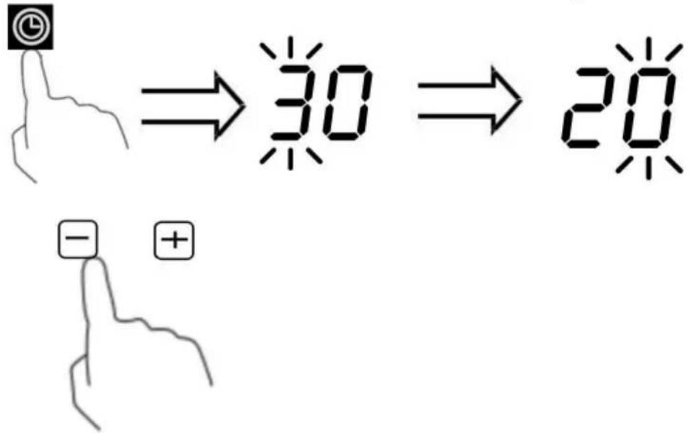 Vevor SK68IHB4S7 - Einstellen des Timers zum Ausschalten einer Kochzone - 2