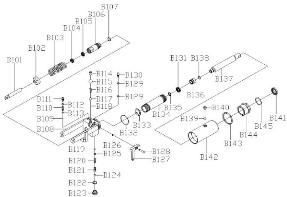 Holzmann SHT150XF - Explosionszeichnung Hydraulikpumpe SHT150XF / Exploded View Hydraulic Pump SHT150XF / Vista de despiece bomba hidráulica SHT150XF / Vue éclatée de la pompe hydraulique SHT150XF / Rozpadový výkres hydraulického čerpadla SHT150XF - 1