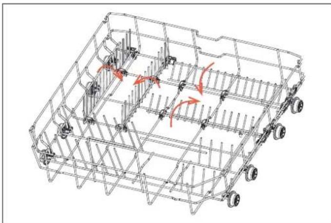 BERTAZZONI DW60S3IBPSS - REBBI PIEGHEVOLI DEL CESTELLO INFERiore - 1