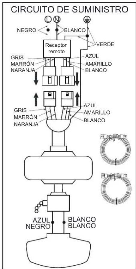 Progress Lighting P250061 - Cómo cablear el ventilador al receptor - 1