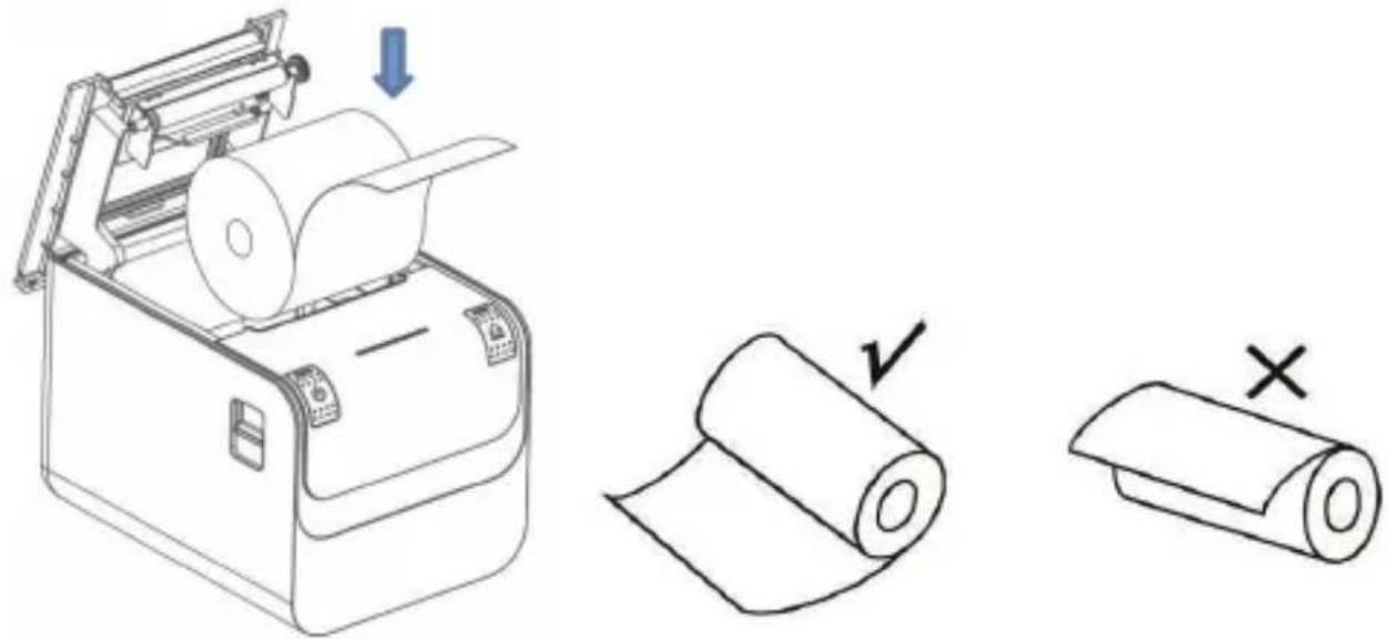 Aqprox appPOS80AMUSE - Carga del rollo de papel - 1