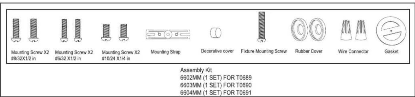Vaxcel T0689 - The following parts are available for re-order if damaged or missing. - 1