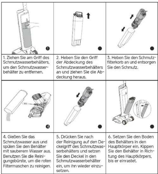 DREAME H15 Pro Heat - Entleeren des Schmutzwasserbehalters - 1