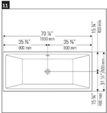 11 70 ¼" 35 ¾" 900 mm 1800 mm 35 ¾" 900 mm 15 ¾" 400 mm 31 ½" 600 mm 15 ¾" 400 mm