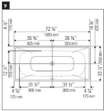 9 4 ½" 115 mm 72 ¾" 1850 mm 36 ¾" 925 mm 36 ¾" 925 mm 16 ¾" 425 mm 12 ¾" 310 mm 33 ½" 850 mm 4 ¾" 800 mm 31 ½" 800 mm 4 ¾" 125 mm 125 mm