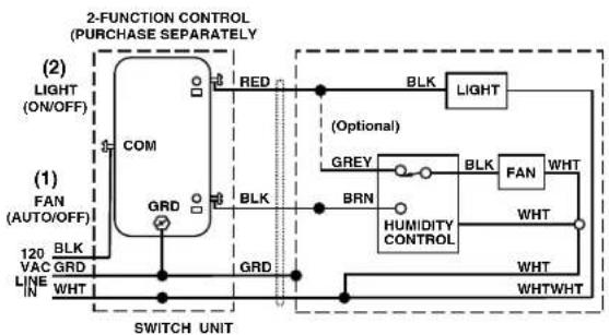 BROAN Flex AE80SL - WIRING OPTION #1 - 1