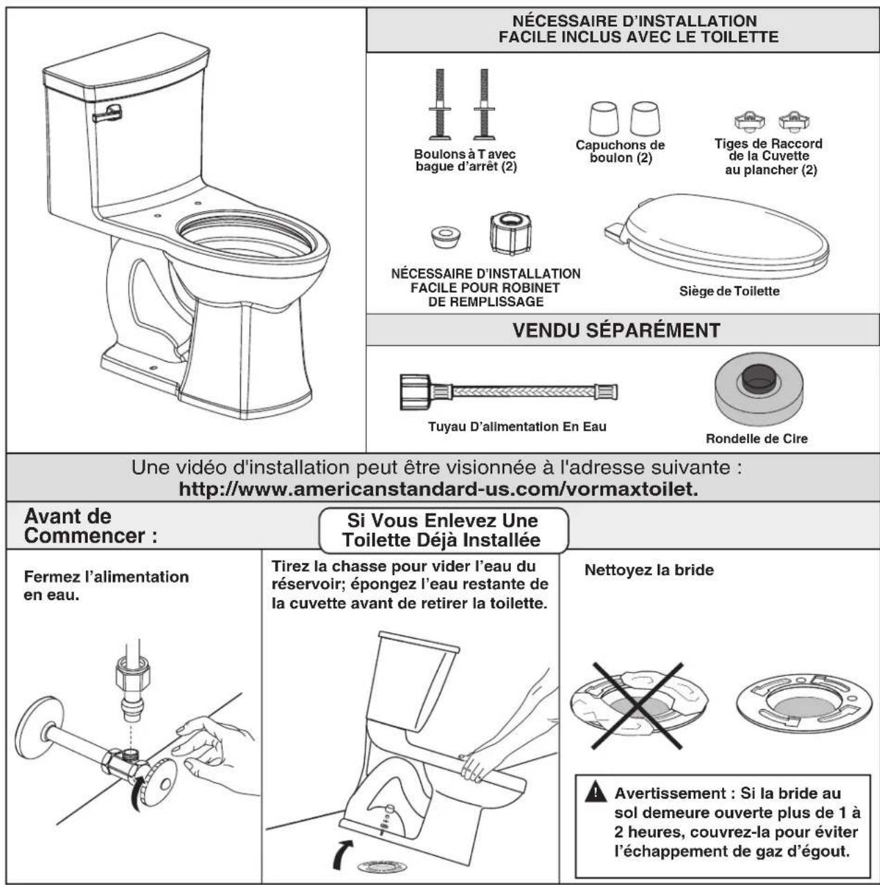 American Standard Townsend VorMax 2922A104 - VorMax™ Right Height® Allongée Toilette d'une piece Série 2922A - 3