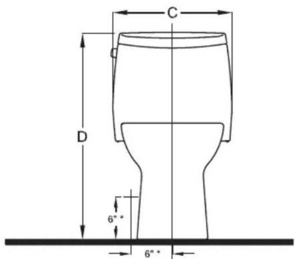 TOTO Promenade II MS814224CUF - ROUGH-IN DIMENSIONS / BOSQUEJO / ROBINETTERIE BRUTE - 2