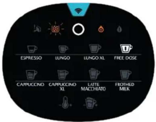 Lavazza Assoluta - The following buttons on the UI will be turned on: - 1