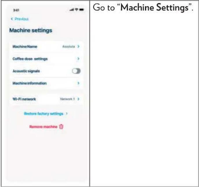 Lavazza Assoluta - CHANGING THE WI-FI NETWORK IN THE APP - 2