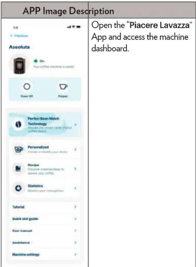 Lavazza Assoluta - CHANGING THE WI-FI NETWORK IN THE APP - 1