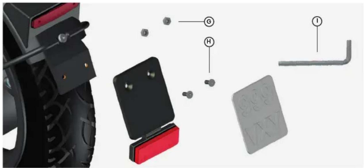 EGRET X Prime - Installation du support de plaque d'immatriculation avec reflecteur - 1