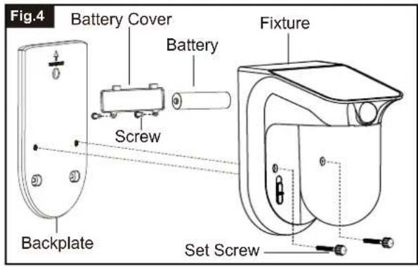 Vaxcel Outdoor Security T0724 - Changing Battery (Fig.4) - 1