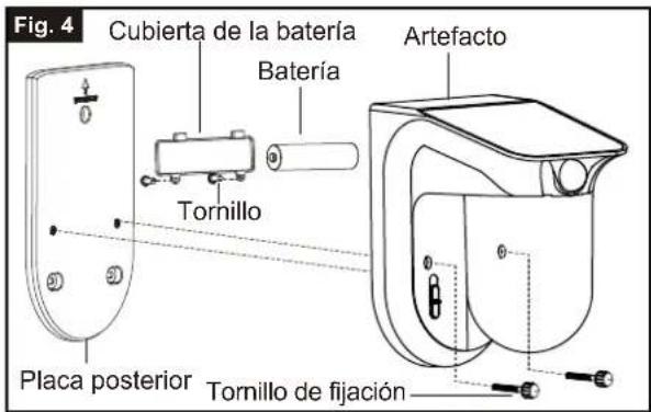 Vaxcel Outdoor Security T0724 - Cambio de la batería (Fig. 4) - 1