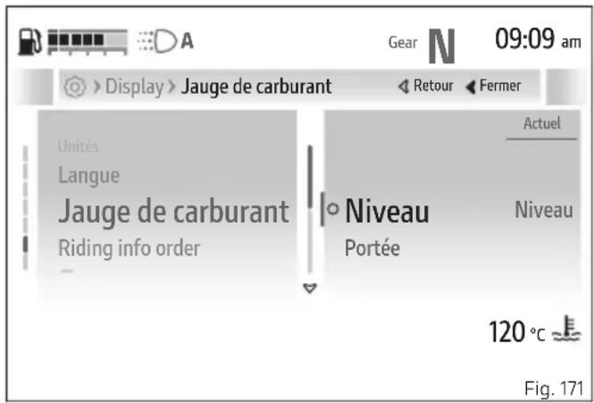 DUCATI Panigale V2 (2026) - Réglages - Display - Jauge de carburant - 2