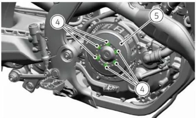 DUCATI Desmo450 MX Factory (2026) - Embrayage - contrôle de l'usure et remplacement des disques d'embrayage Dépose disques d'embrayage - 3