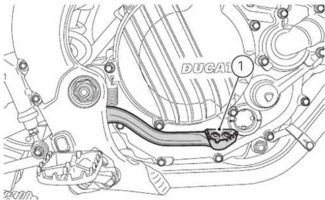 DUCATI Desmo450 MX Factory (2026) - Pédale de frein arrêté - 1
