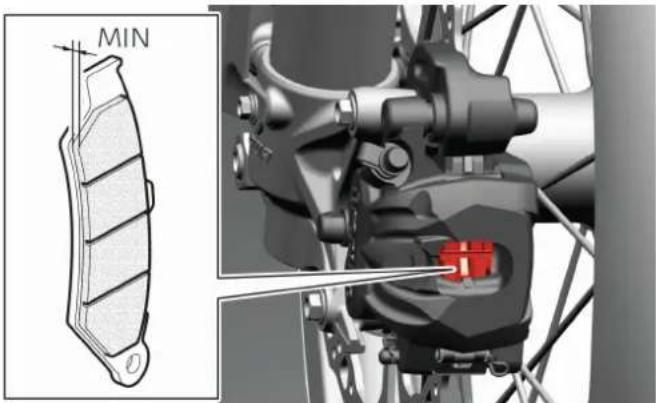 DUCATI Desmo450 MX Factory (2026) - Contrôle et remplacement des plaquettes de frein avant Vérification de l'usure - 1