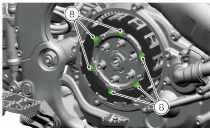 DUCATI Desmo450 MX Factory (2026) - Embrayage - contrôle de l'usure et remplacement des disques d'embrayage Dépose disques d'embrayage - 7