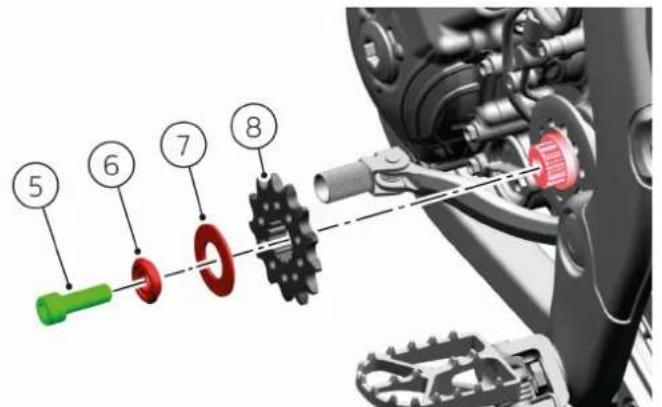 DUCATI Desmo450 MX Factory (2026) - Dépose du pignon - 2