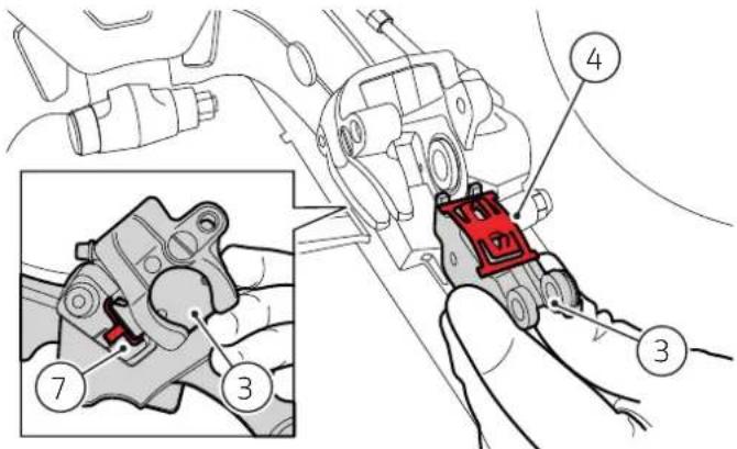 DUCATI Desmo450 MX Factory (2026) - Repose des plaquettes de frein arriere - 1