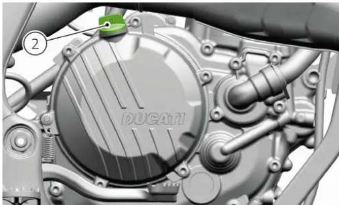 DUCATI Desmo450 MX Factory (2026) - Huile moteur - Contrôle du niveau - 2