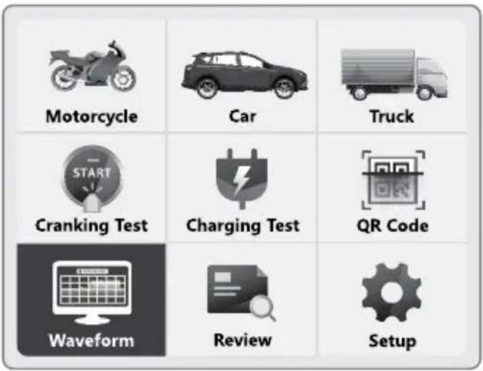 Motorcycle Car Truck Cranking Test Charging Test QR Code Waveform Review Setup