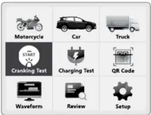 Motorcycle Car Truck START Cranking Test Charging Test QR Code Waveform Review Setup