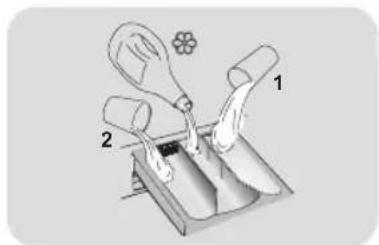 HOOVER BH4S69M6DB9JS - Niektoré praticé prostriedky nie su urçéné na použitie v zásvuke dávkovača, ale dodávajú sa s vlastnám dávkovacom, ktorý sa vkladá priamo do bubna. - 1