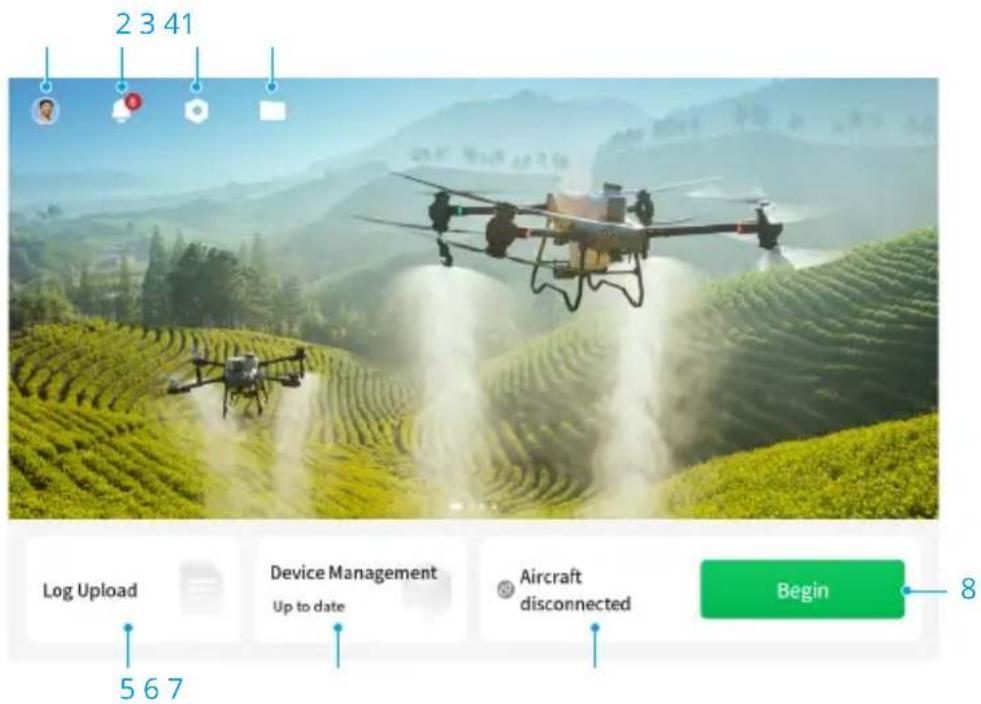 DJI Agras T25 - Eφαρμούγn DJI Agras (Oθόνη πληροφοριών καλ περιβάλλου εργασίας χρήστη) - 1