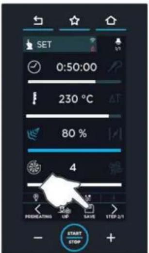 Unox CHEFTOP MIND.Maps PLUS COMPACT - SAUVEGARDER LA CUISSON PROGRAMMÉE ET LA LANCER - 1