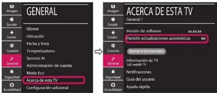 LG 55UM71007LB - Actualización del firmware de la TV - 2