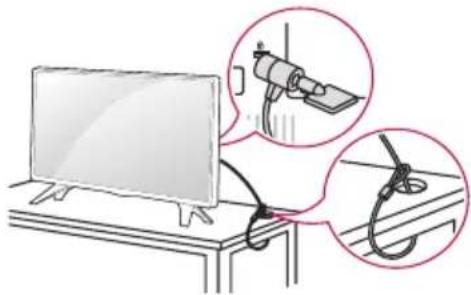 LG 32LW341H - Χρήση του συστήματος ασφαλείας kensington - 1