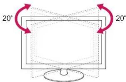 LG 32LS350S - Ajustar o ângulo da TV para se adequar à sua perspectiva - 1
