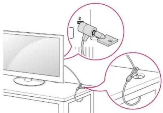 LG 32LS350S - Verwendung des Kensington-Sicherheitsystems (Abhängig vom Modell) - 1