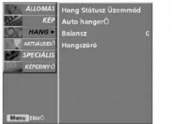 LG 42LC2RB - A képernyőn megjelenő menübeállítások kiválasztása és módosítása - 9