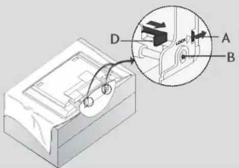 LG 42LC2RB - When closing the stand for storage - 1
