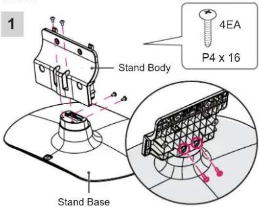 LG 32CS460S - Attaching the stand - 2