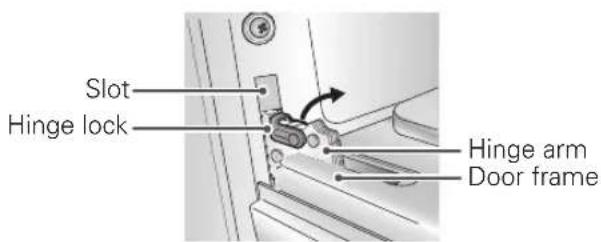 LG LRE6385SW - Removing the oven door - 1