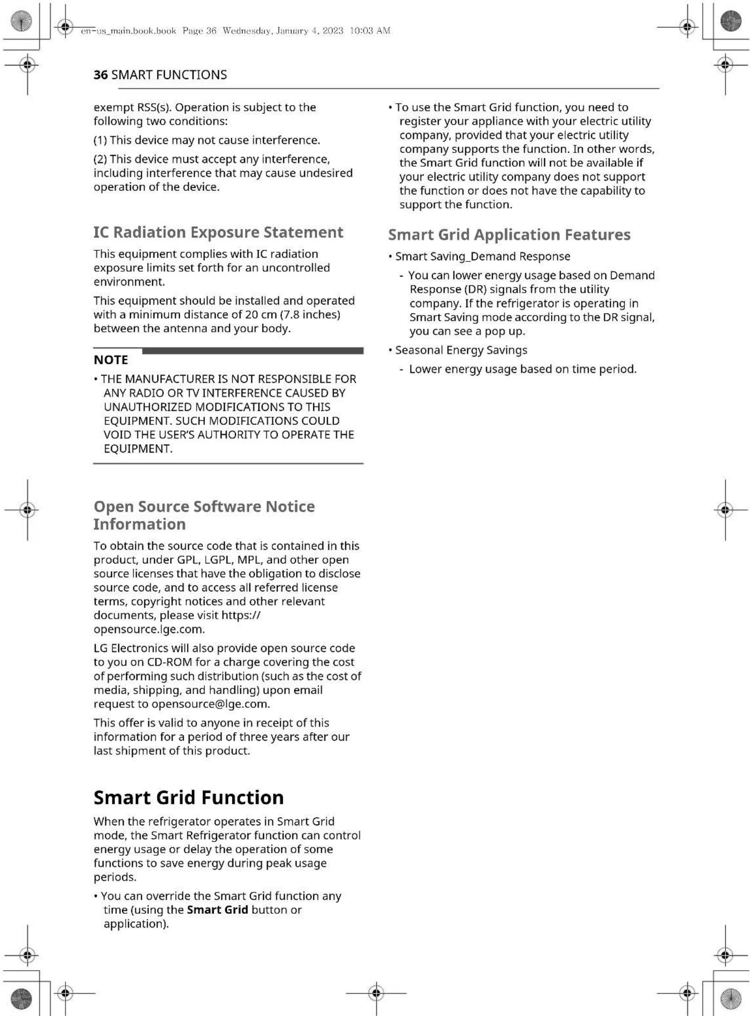 LG LFXS28566S - Industry Canada Statement - 1