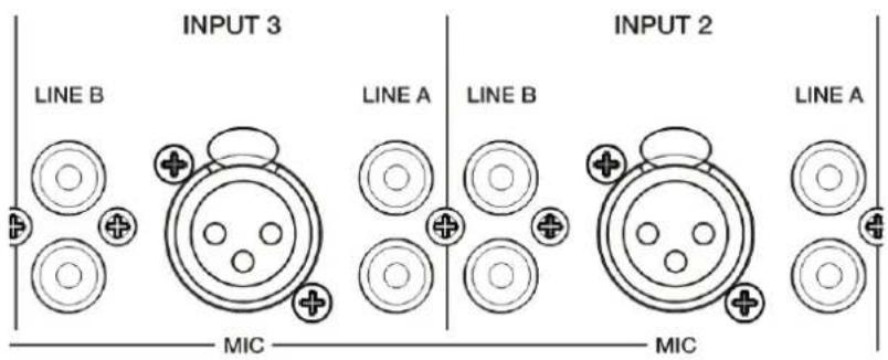 Ecler eCOMPACT4BT - Connexions d'entrée audio - 3