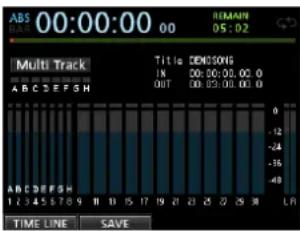 ABS 00:00:00 00 RIMAIN 05:02 Multi Track Title DENSOYE IN 00:00:00.00.0 OUT 00:03:00.00.0 0 -12 -24 -16 -49 1 2 3 4 5 6 7 8 9 10 11 12 13 14 15 16 17 18 19 20 21 22 23 24 25 26 27 28 29 TIME LINE SAVE