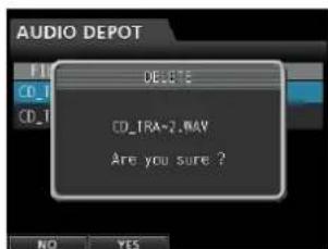 TASCAM DP32SD - Suppression de fichiers du dossier AudioDepot - 1