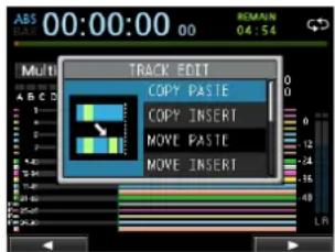 ABS 00:00:00 00 REMAIN 04:54 Multi TRACK EDIT COPY PASTE COPY INSERT MOVE PASTE MOVE INSERT