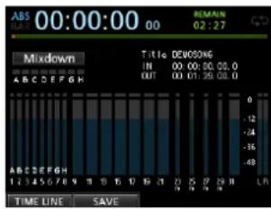 00:00:00 00 MIXDOWN Title: DEUO50KG IN: 00:00:00 00.0 OUT: 00:01:35 00.0 0 -12 -24 -16 -48 1 2 3 4 5 6 7 8 9 10 11 12 13 14 15 16 17 18 19 20 L TIME LINE SAVE