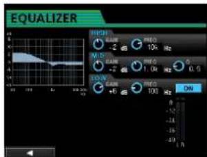EQUALIZER RISK 10k Hz M/S 1.0K Hz 0.5 +0 dB 100 Hz ON